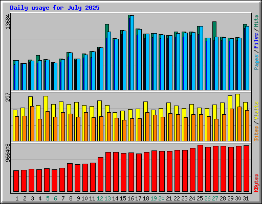 Daily usage for July 2025